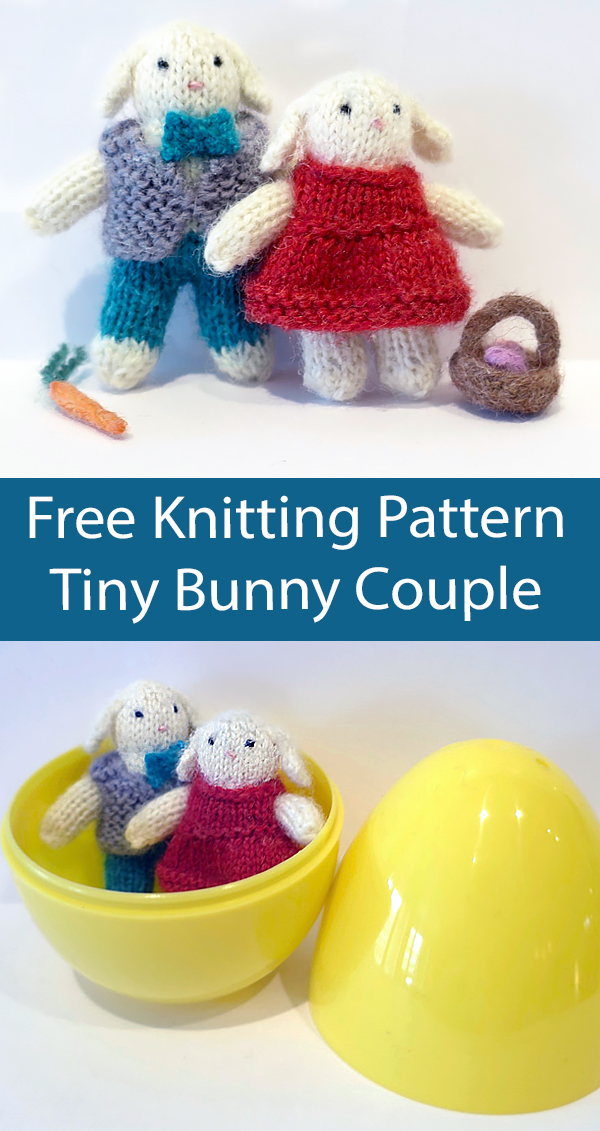 Free Bunny Knitting Pattern Tiny Bunny Couple Easter Egg