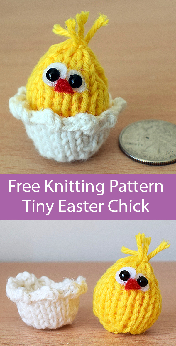 Free Knitting Pattern for Tiny Easter Chick by Amanda Berry