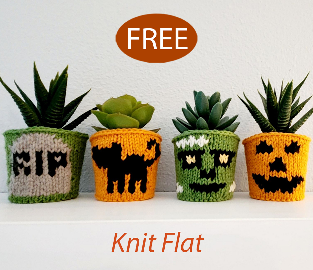 Free Tiny Halloween Plant Sweaters Knitting Pattern