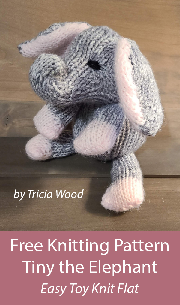 Free Tiny the Elephant Knitting Pattern Knit Flat