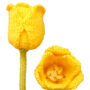 Tulip Flower Free Knitting Pattern | Flower Knitting Patterns, many free patterns at http://intheloopknitting.com/free-flower-knitting-patterns/