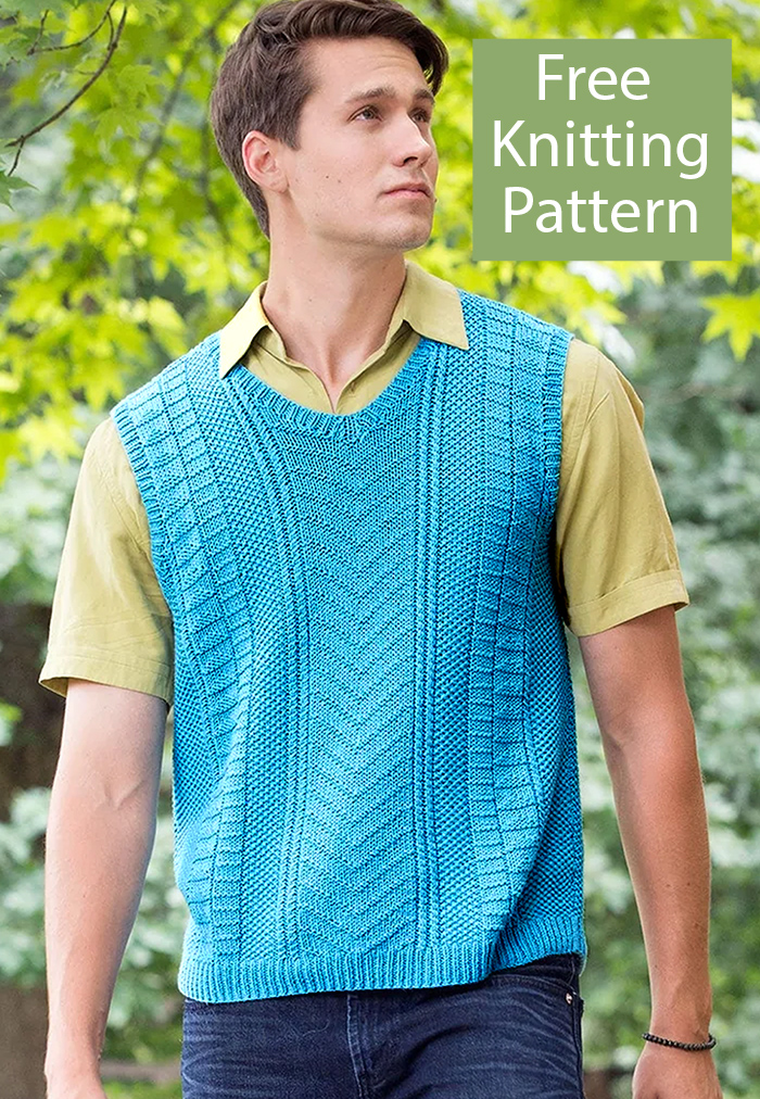 Free Vest Knitting Pattern Classic Checked Vest Men's Vest