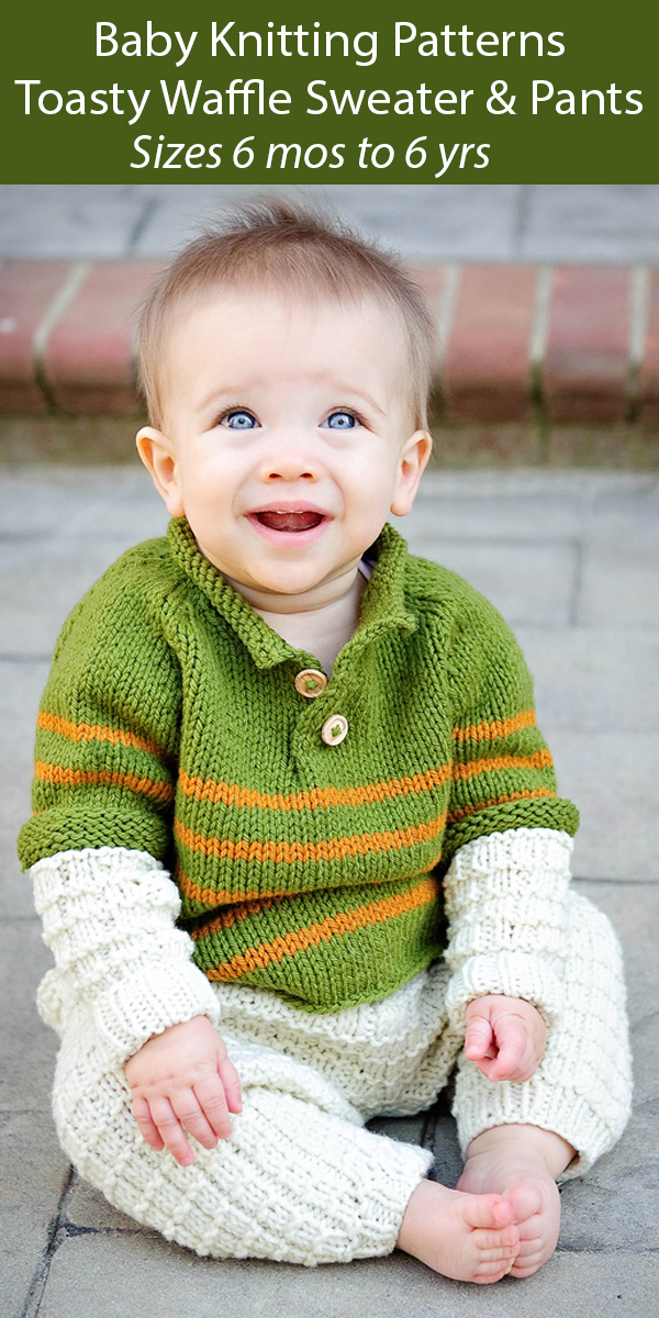 Knitting Pattern for Baby and Child Sweater and Pants