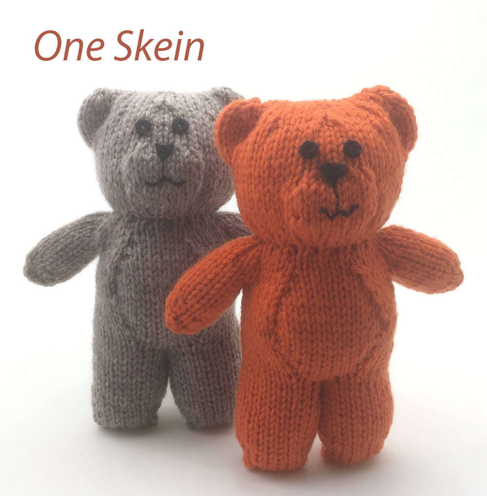 One SkeinToe-Up Teddy  Knitting Pattern