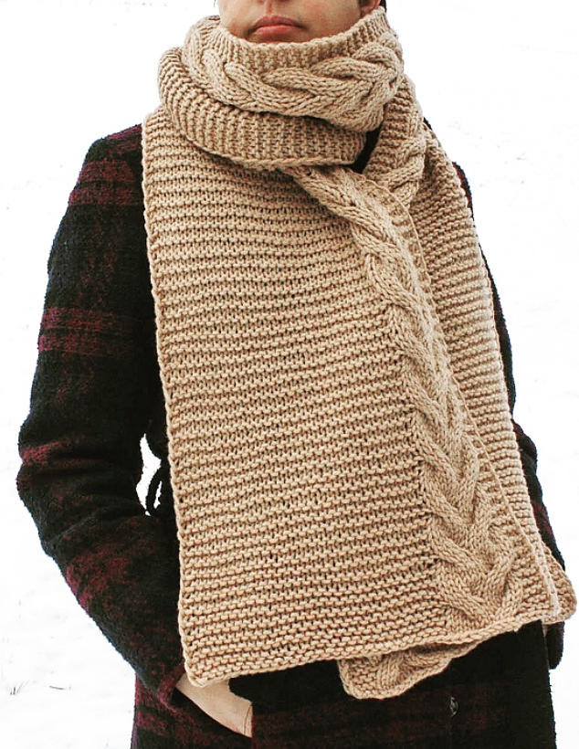 Free Knitting Pattern for Easy Toffee Scarf