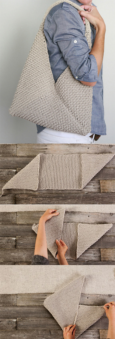 Free knitting pattern for Tolt Folded Bag