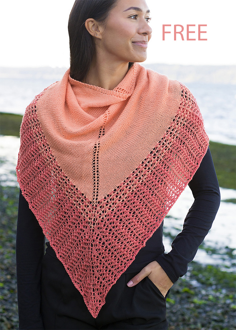 Free Tonal Triangle Shawl Knitting Pattern 