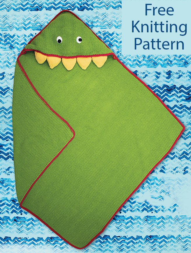 Free Toothy Hooded Blanket Knitting Pattern