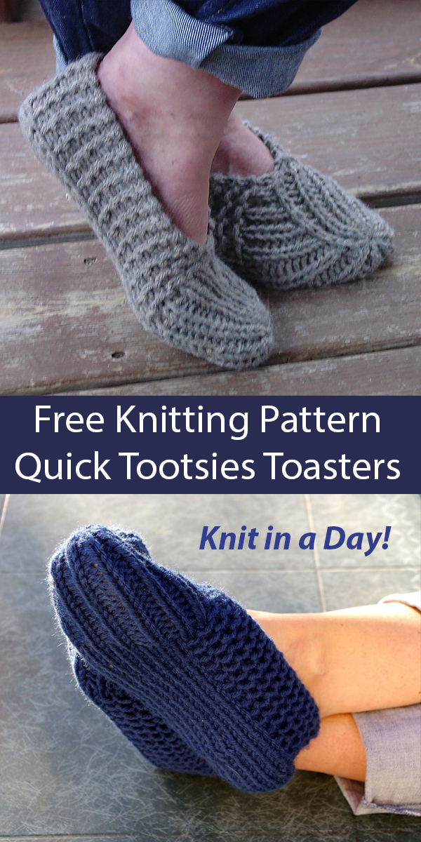 Free Slippers Knitting Pattern Tootsies Toasters