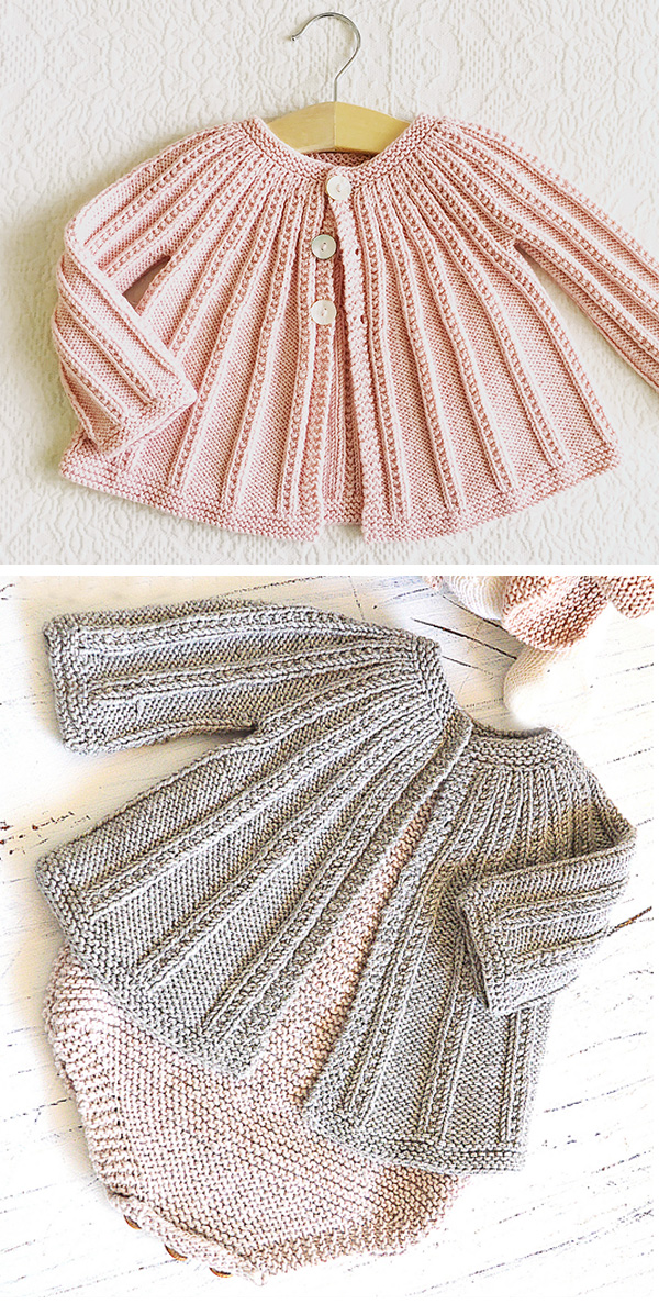 Knitting Pattern for Easy Baby Cardigan and Romper