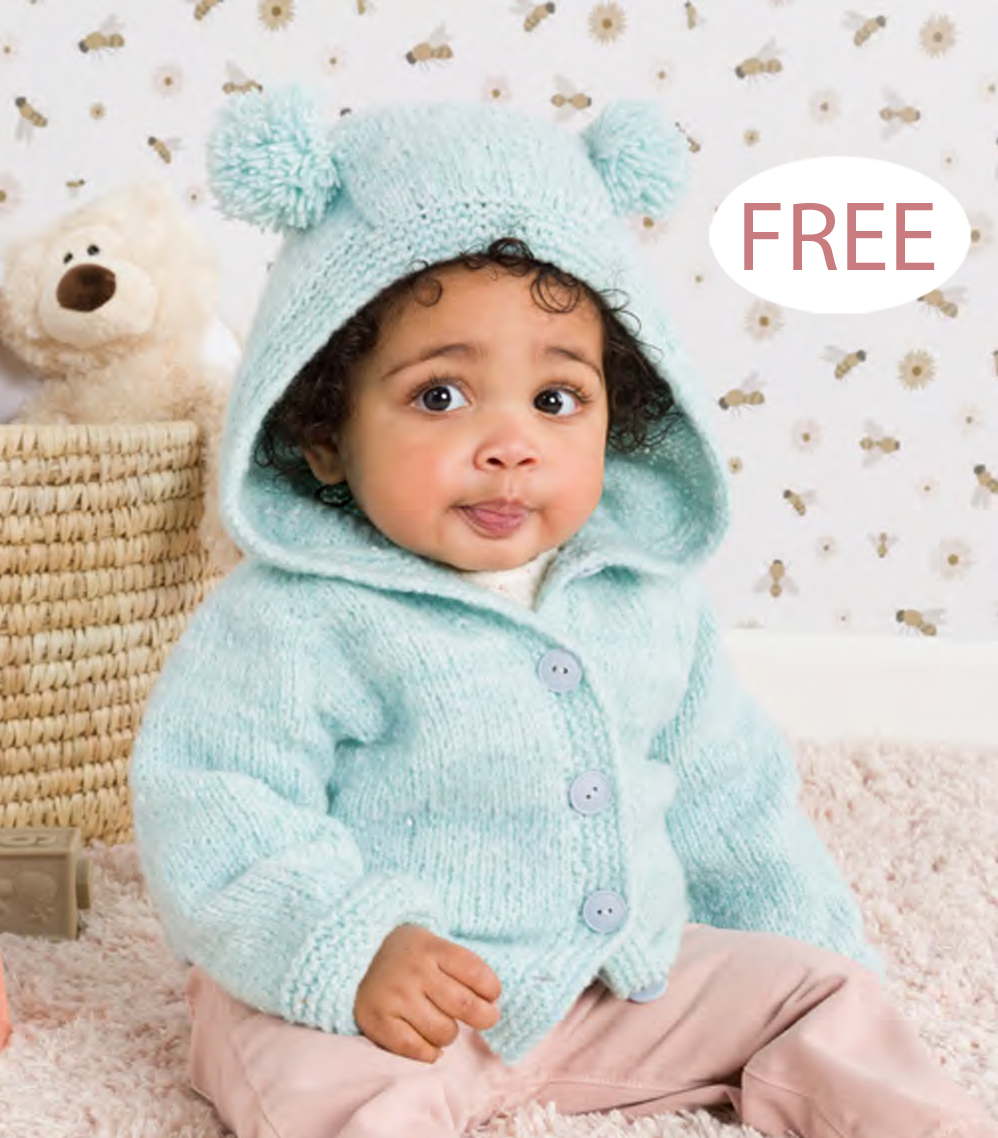 Free Baby Top Down Jacket with Hood Knitting Pattern