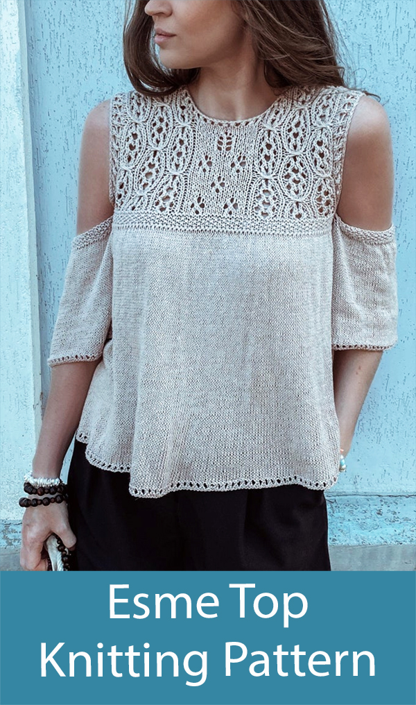 Lace Top Knitting Pattern Esme Cold Shoulder Top