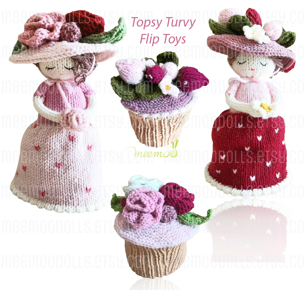 Topsy-Turvy Cupcake Dolls Knitting Pattern