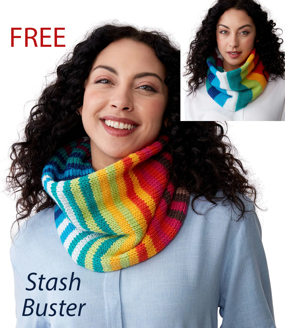 Free Knitting Pattern Totally Tubular Rainbow Knit Cowl