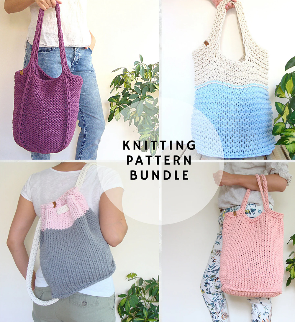 Tote Bag Bundle Knitting Pattern 