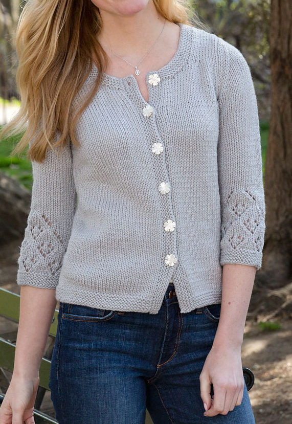 Free Knitting Pattern for Touch of Lace Cardi