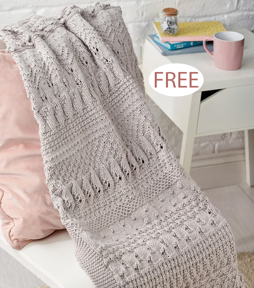 Free Blanket Knitting Pattern Touch of Texture Blanket in Bulky Yarn