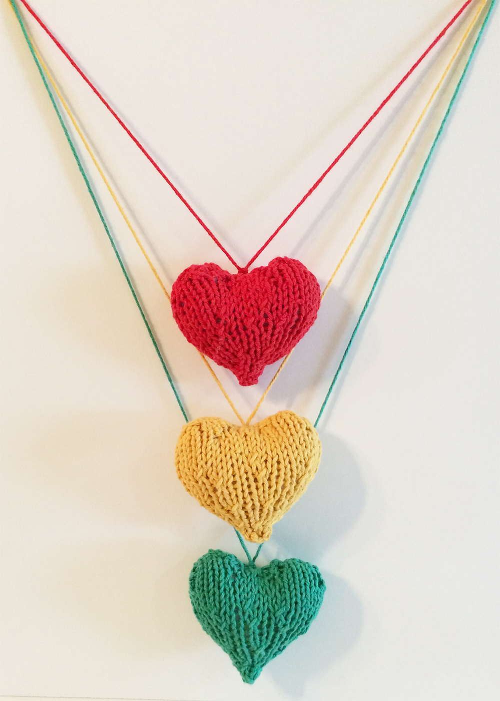 Free Knitting Pattern Traffic Light Hearts
