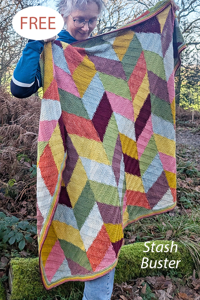 Free Trapeziate Blanket Stash Knitting Pattern 