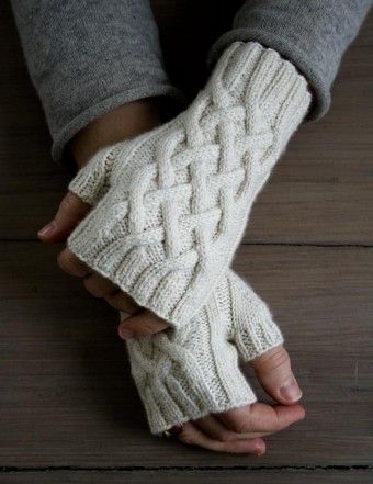 Free knitting pattern for Traveling Cable Handwarmers and more wristwarmer knitting patterns