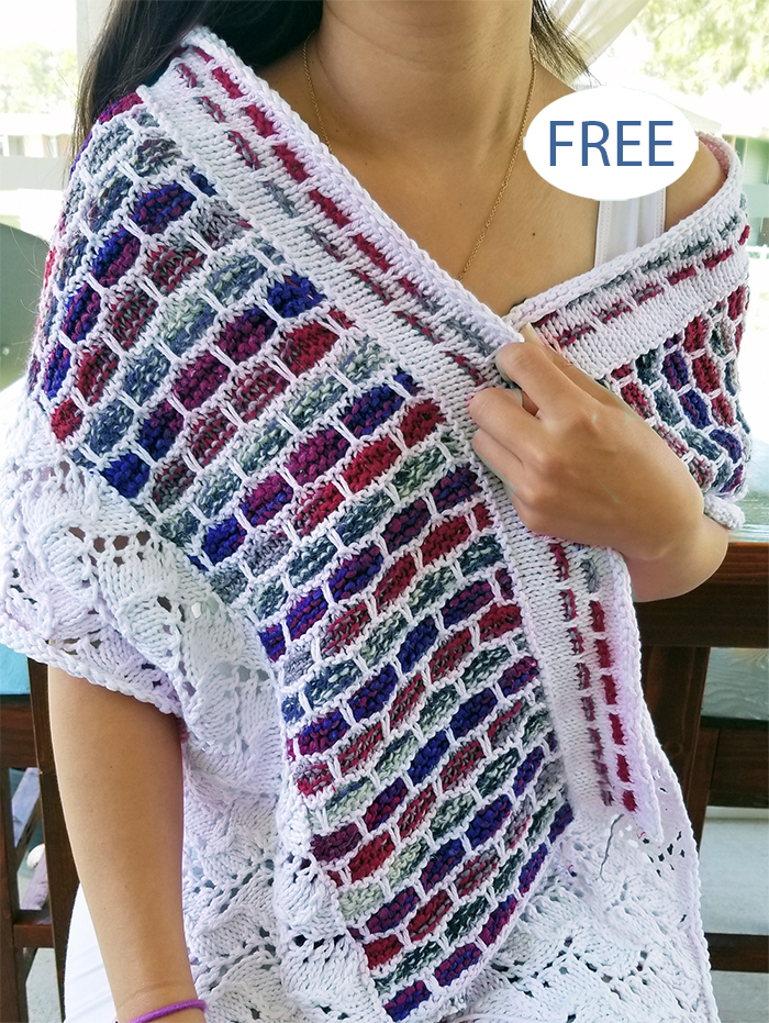 Free Traveling Vines on Bricks Shawl Knitting Pattern