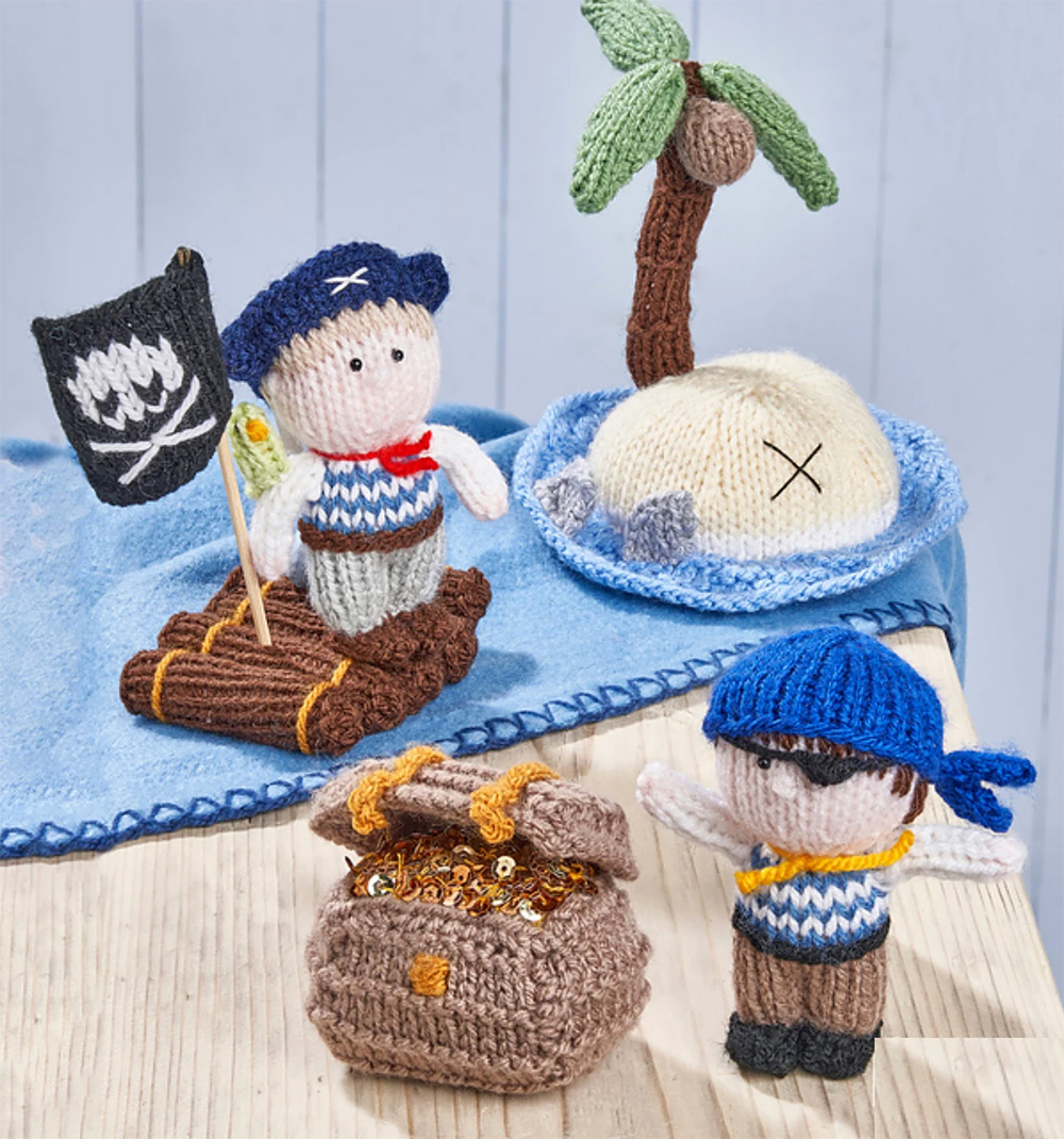 Treasure Island Pirates Toy Play Set Knitting Pattern 