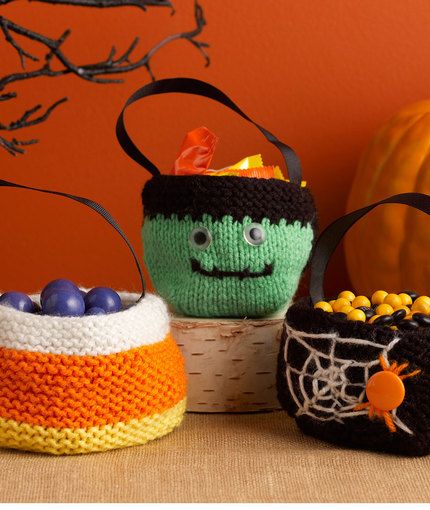 Free Knitting Pattern for Treat Bag Trio