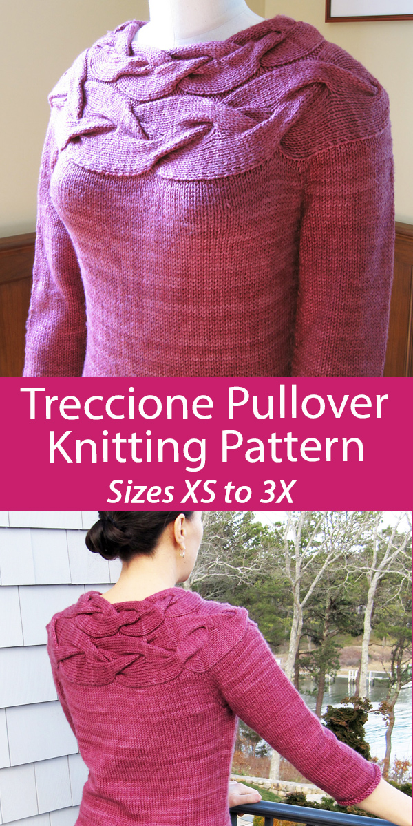 Sweater Knitting Pattern Treccione Pullover
