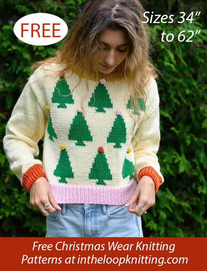 Free Christmas Tree Sweater Knitting Pattern
