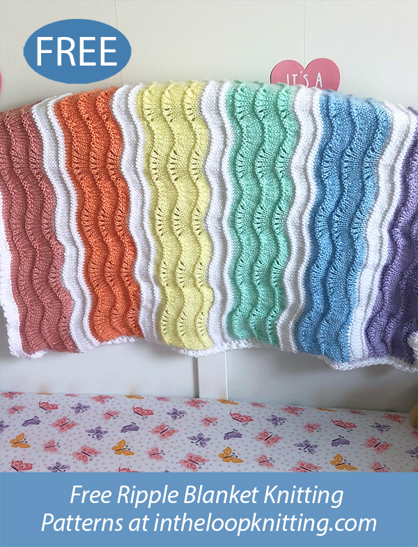 Free Trekkie's Wavy Rainbow Blanket Knitting Pattern