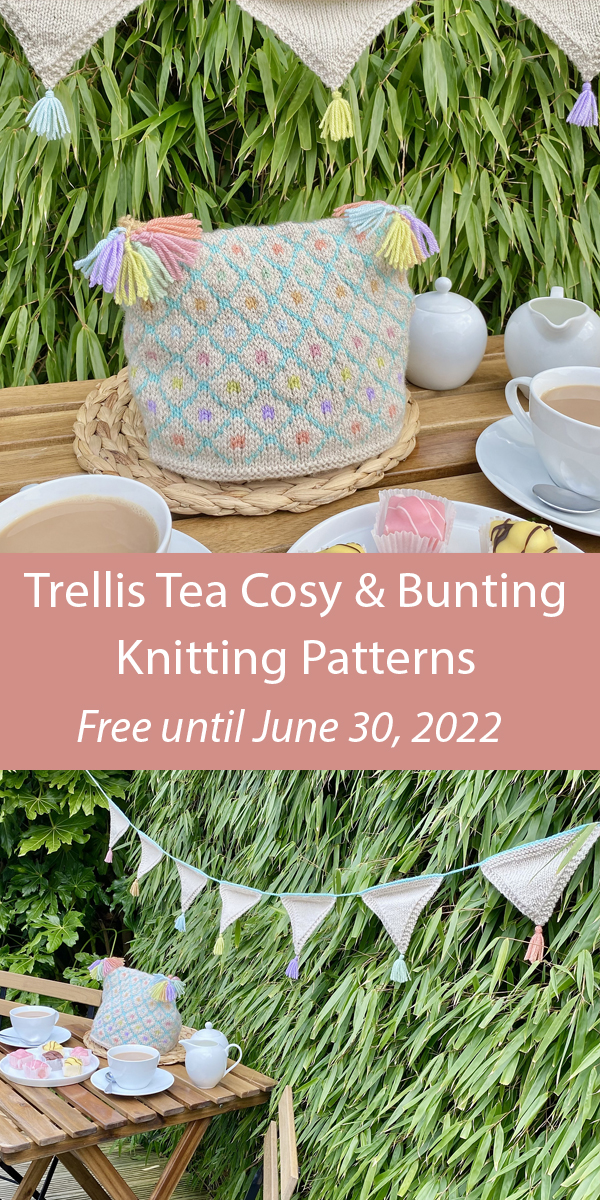 Trellis Tea Cosy and Bunting Free Knitting Patterns until June 30, 2022