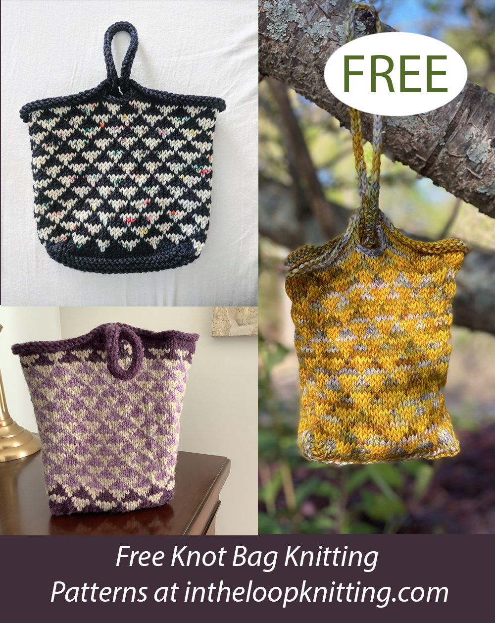 Free Triangle Bottom Project Bag Knitting Pattern