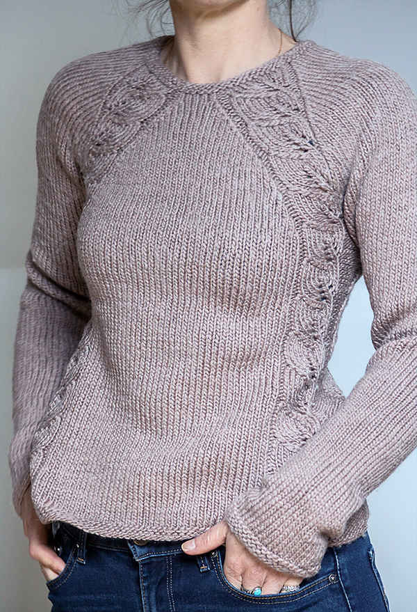 Knitting Pattern for Tromsø Leaf Lace Sweater