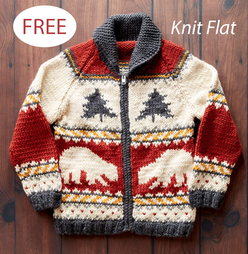 Free Knitting Pattern for True North Jacket Bear