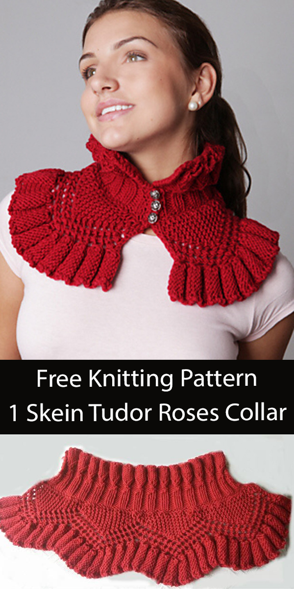 Free Knitting Pattern Tudor Roses Collar Cowl
