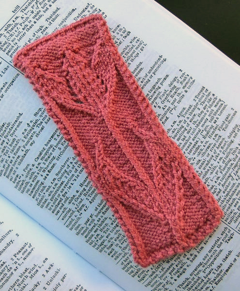 Free Knitting Pattern for Tulip Bookmark