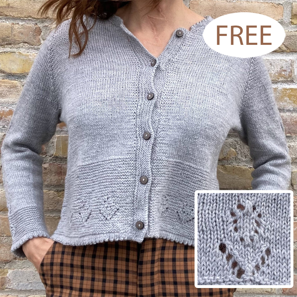 Free Sweater Knitting Pattern Flower Tulip Cardigan Sweater