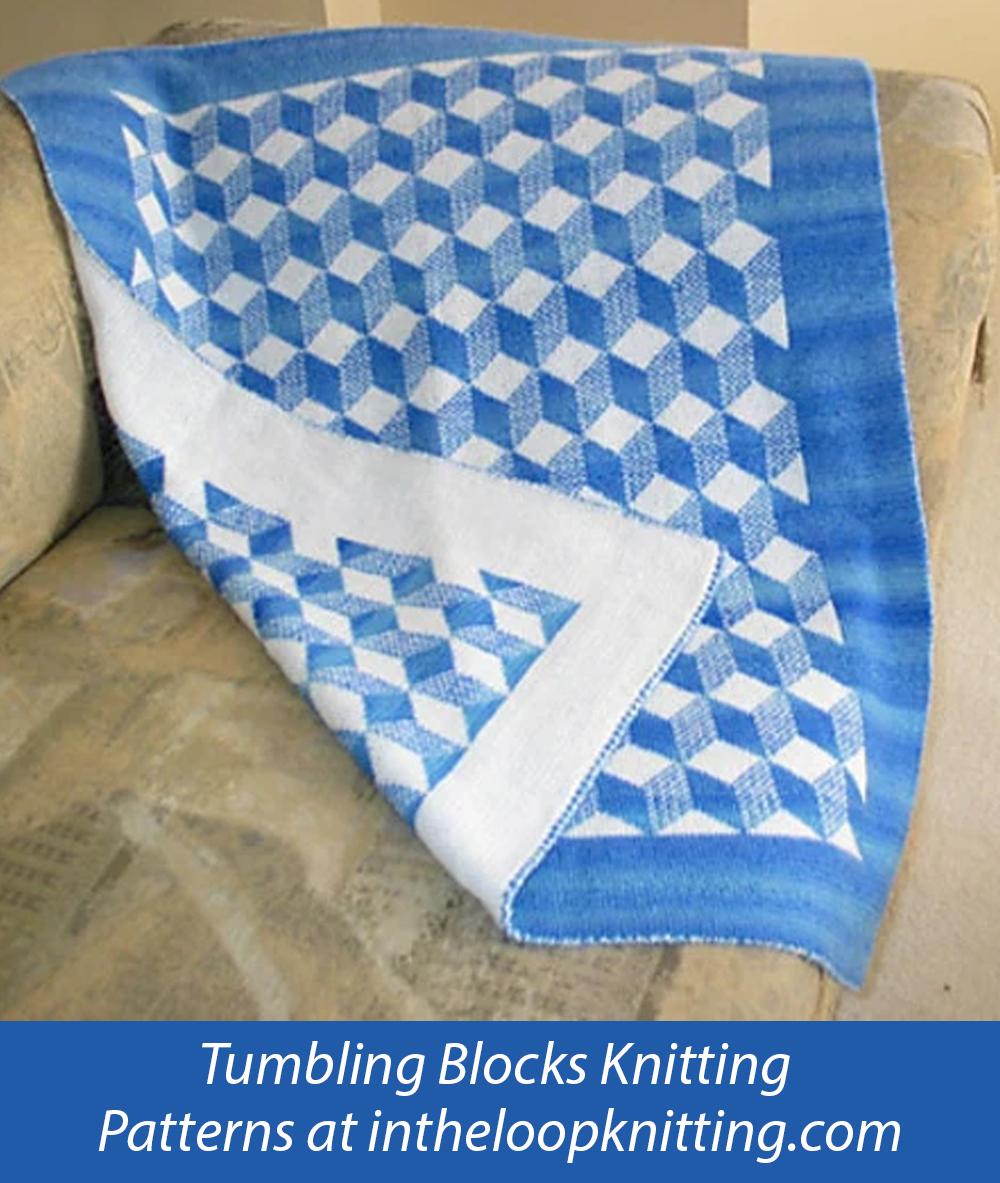 Tumbling Block Baby Blanket Knitting Pattern