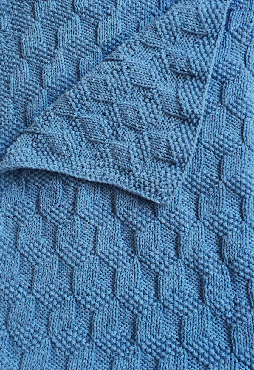 Free Knitting Pattern for Reversible Tumbling Blocks Baby Blanket