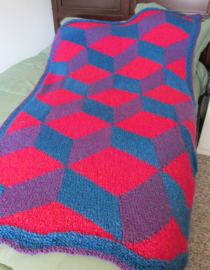 Free Knitting Pattern for Tumbling Blocks Afghan