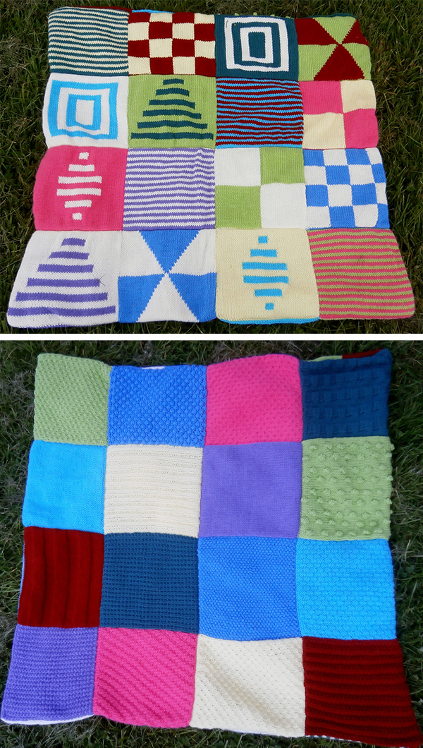 Knitting Pattern for Tummy Time Touch and Look Mat