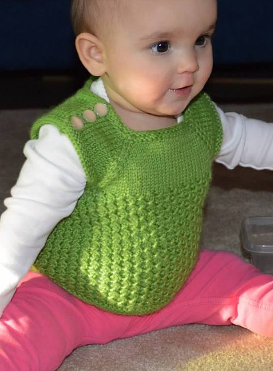 Free knitting pattern for Tummy Warmer baby vest