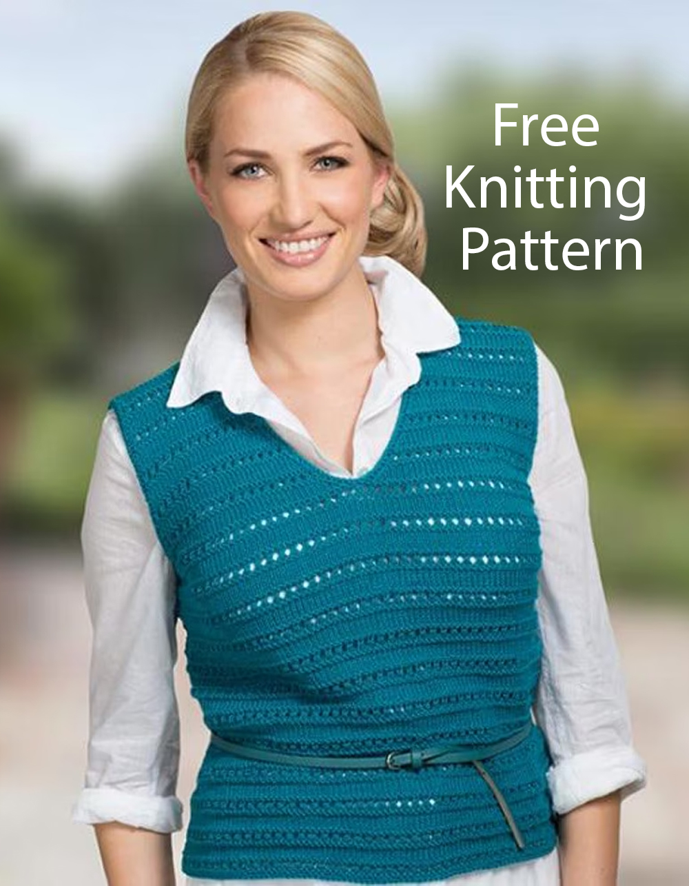 Free Womens Sweater Knitting Pattern Eyelet Vest