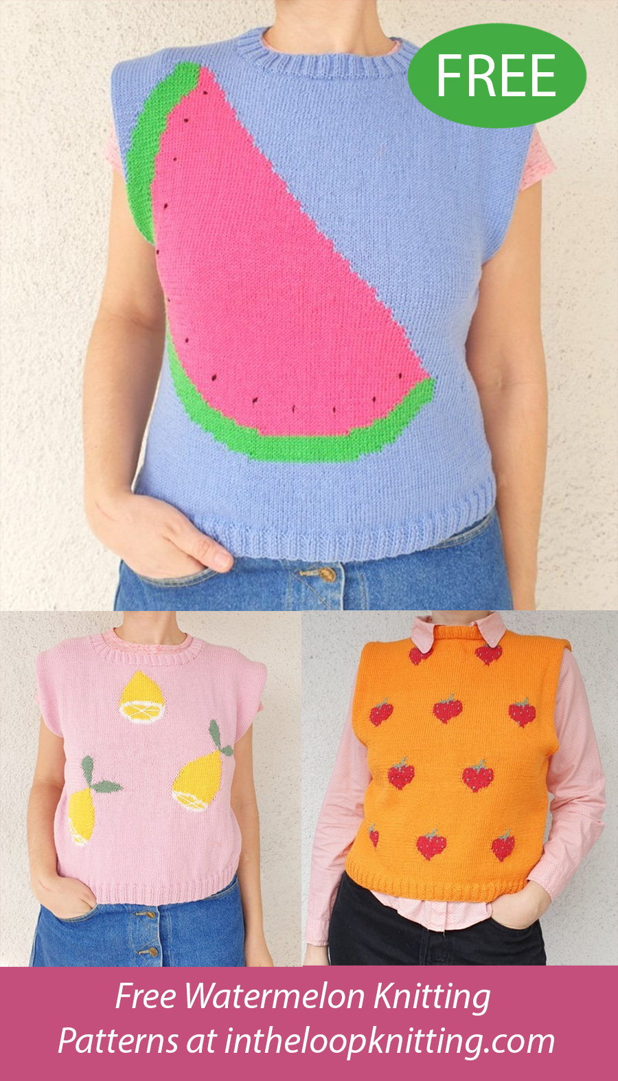 Free Watermelon Vest Top Knitting Pattern
