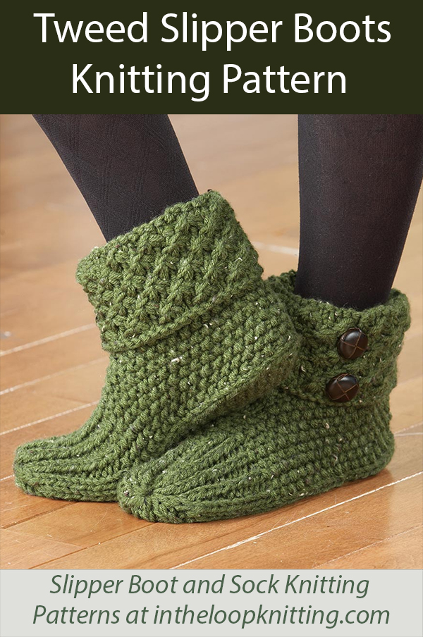 Slippers Knitting Pattern Cuffed Slipper Boots