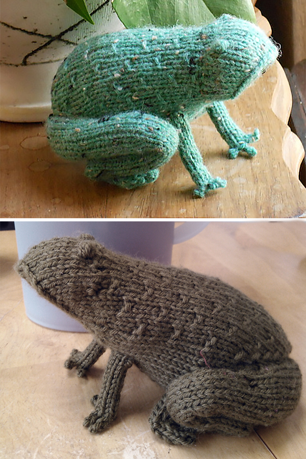 Free knitting pattern for Tweed Toad or Frog