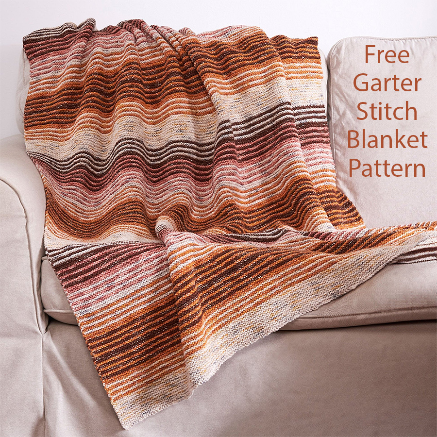 Free Tweedy Striped Knit Blanket Knitting Pattern