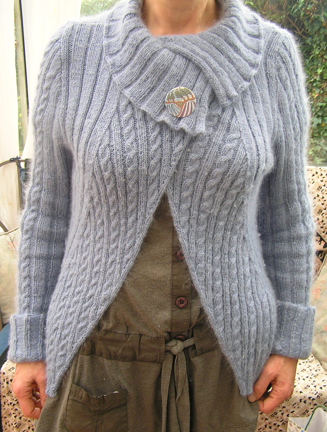 knit wrap front cardigan