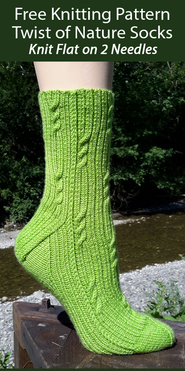 Free Knitting Pattern for Twist of Nature Knit Flat on Two Needles