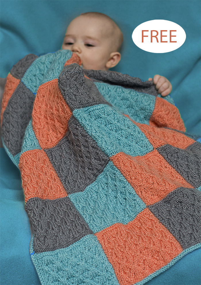 Free Twisted Blocks Baby Blanket Knitting Pattern